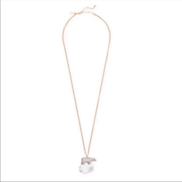 $98 Kate Spade cold comforts polar bear large pendant long necklace - Picture 7 of 9